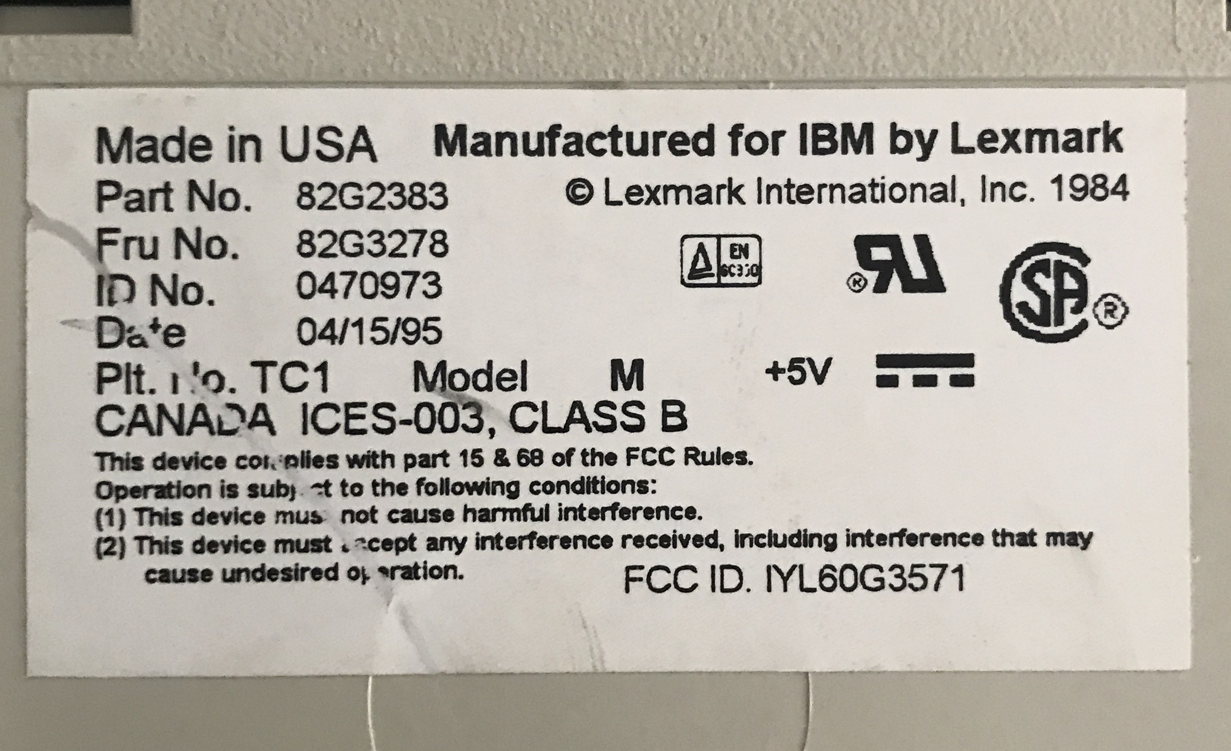 My IBM Model M was born in 95